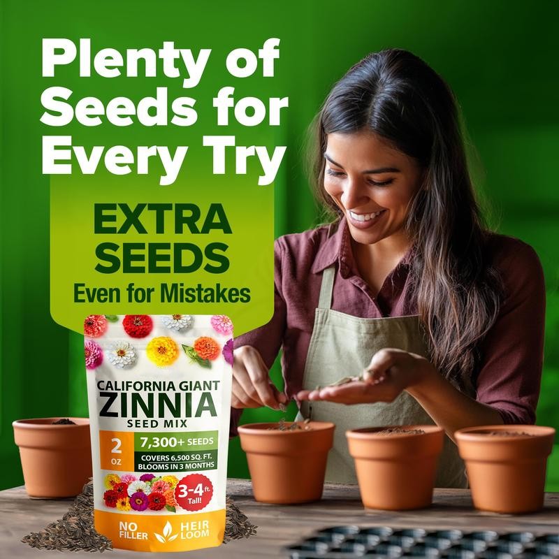 【Mother’s Day Gift】Avellia Zinnia Seeds - Pure Seeds - No Filler - USA Heirloom Flower Seeds-tss