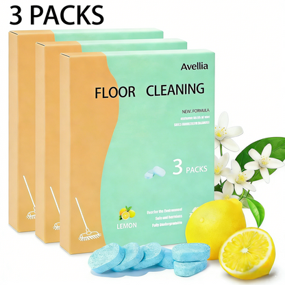 Floor Cleaning Tablets - Safe for Wood Tile Marble Quick Dry No Residue 12 Tablets Lemon Sce-tss