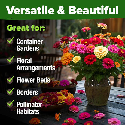 【Mother’s Day Gift】Avellia Zinnia Seeds - Pure Seeds - No Filler - USA Heirloom Flower Seeds-tss