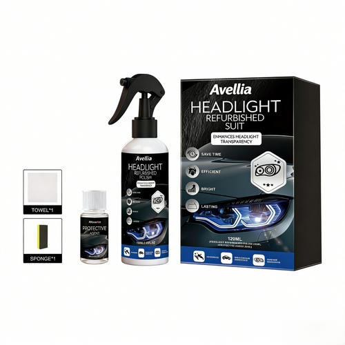 Car Headlight Restoration Kit 100ML Repair Liquid & 10ML Crystal Plating Agent for Oxidation Yellowing Scratch Repair Transparent Finish Best Christmas Gift-tss