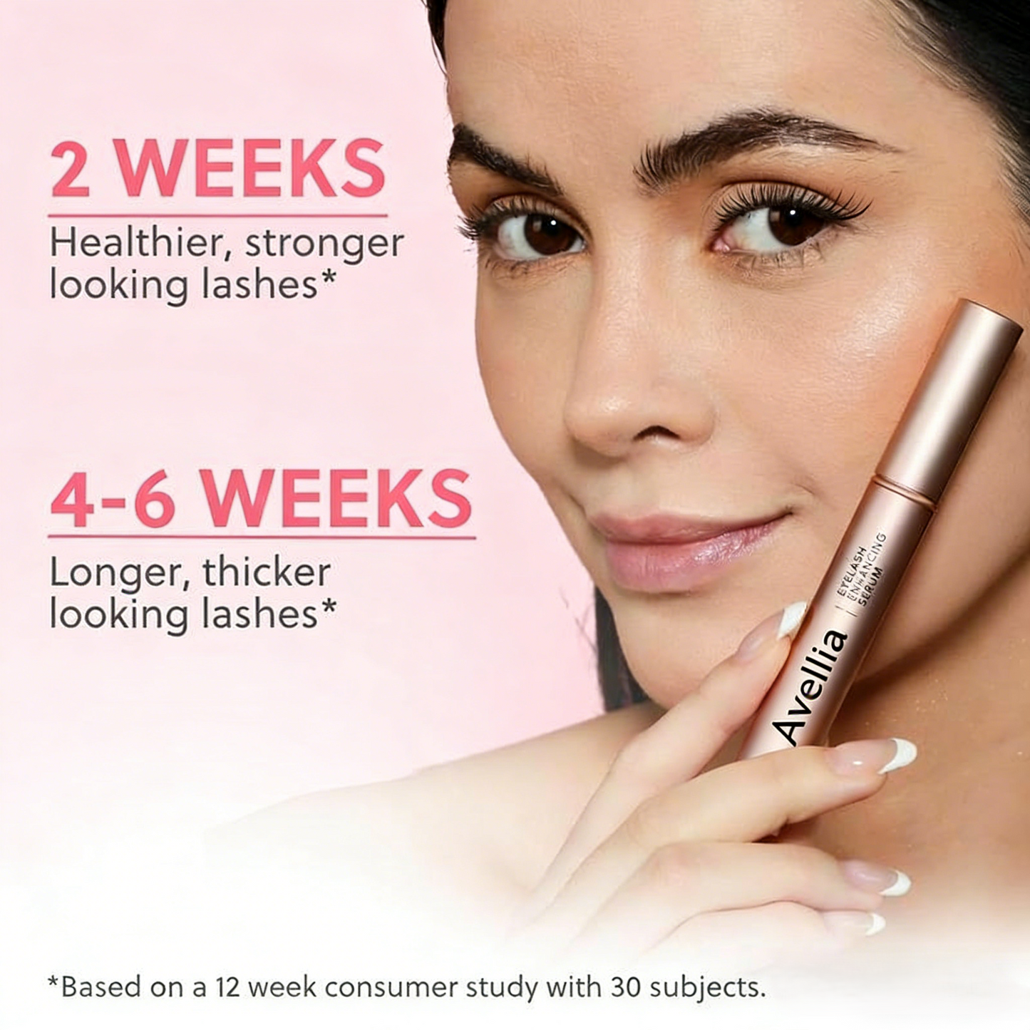Avellia Eyelash Enhancing Serum with Powerful Peptides & Plant Botanicals for Thinning Lashes 3ML Makeup Cosmetic-tss