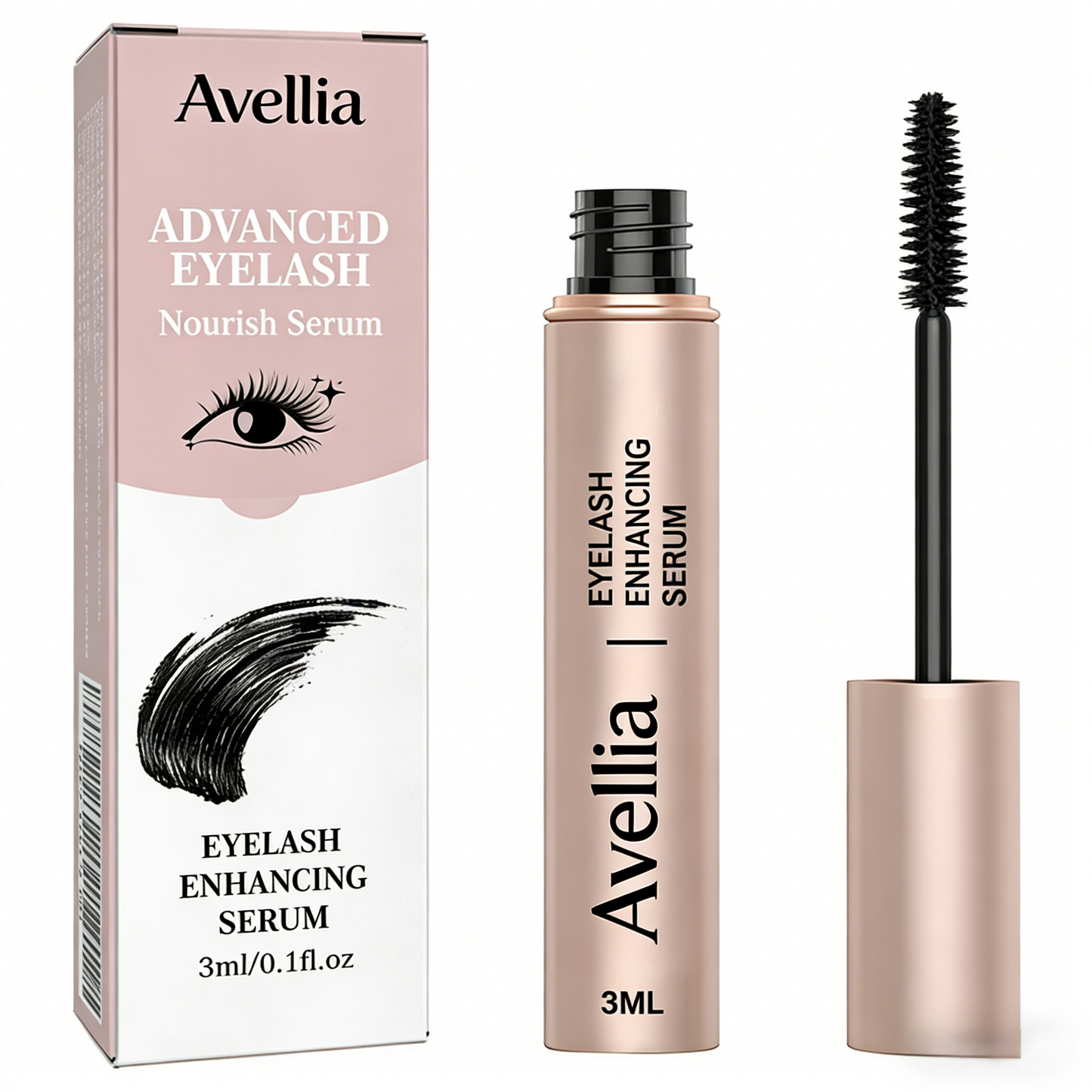 Avellia Eyelash Enhancing Serum with Powerful Peptides & Plant Botanicals for Thinning Lashes 3ML Makeup Cosmetic-tss