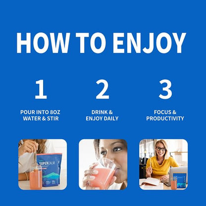 Supracalm Drink Mix, Raspberry Lemonade, L Theanine, Ksm-66 Ashwagandha, Magnesium Glycinate, Vitamin D 3, For Relaxation & Focus, No Sugar - Shipping From USA
