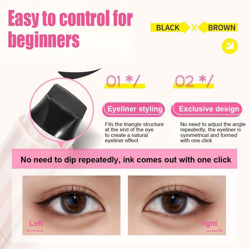 Rotating Eyeliner Stamp Pen – Dual-Head Design with Wing Stamp, Get Perfect, Symmetrical Wings in Seconds — Even If You’ve Never Done Eyeliner Before-tss