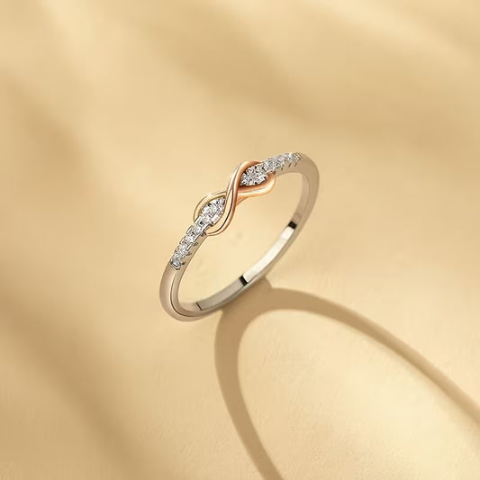Eternal Love 925 Sterling Silver Ring for Women | Elegant Infinity Design with Sparkling Accents, 0.86g/0.86g/0.9g/0.96g/1.05g/1.09g, Perfect Wedding or Anniversary Gift, Valentine's Day Jewelry, Daily Wear Jewelry, Chic Jewelry, Durable Jewelry