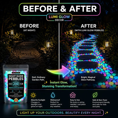 【Mother’s Day Gift】🌈 Glow-in-the-Dark Pebbles- Garden & Aquarium Decor-wsm