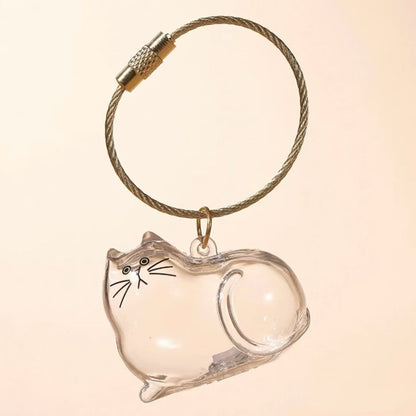 Pet Fur Memory Capsule Keychain Cat Fur Collection Capsule Dog Hair Collector Keychain -tss