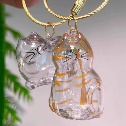 Pet Fur Memory Capsule Keychain Cat Fur Collection Capsule Dog Hair Collector Keychain -tss