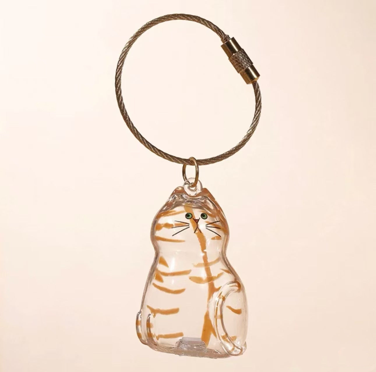 Pet Fur Memory Capsule Keychain Cat Fur Collection Capsule Dog Hair Collector Keychain -tss
