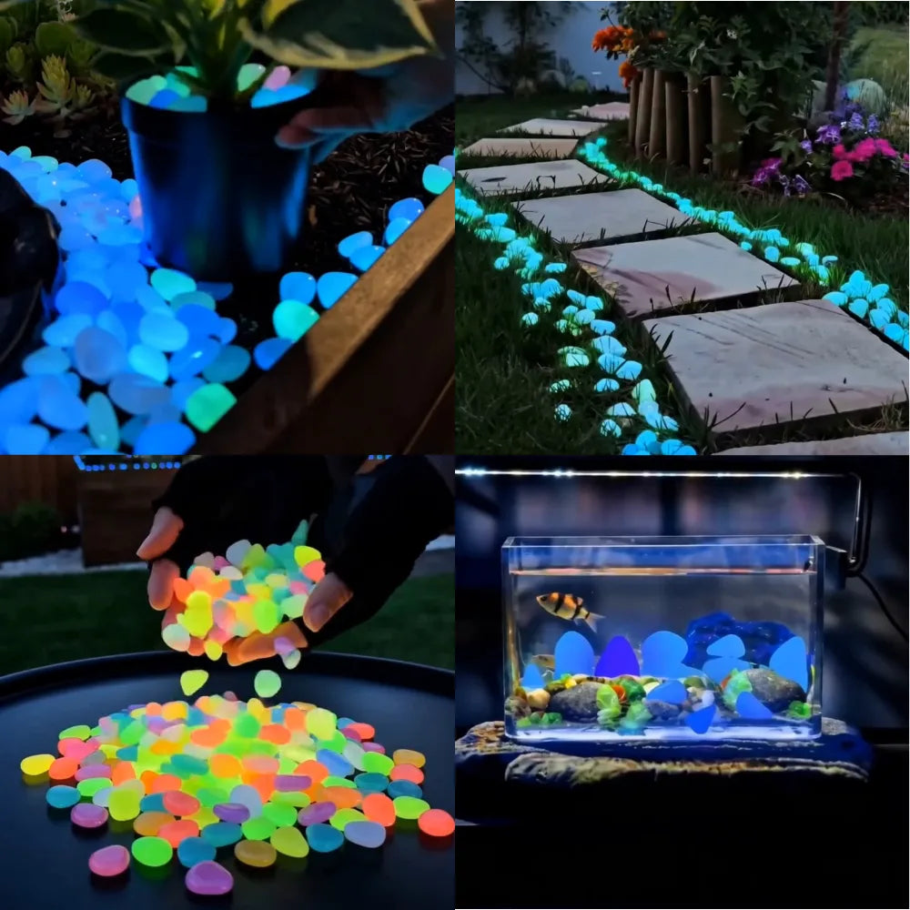 【Mother’s Day Gift】🌈 Glow-in-the-Dark Pebbles- Garden & Aquarium Decor-wsm