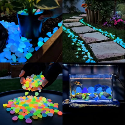 【Mother’s Day Gift】🌈 Glow-in-the-Dark Pebbles- Garden & Aquarium Decor-wsm