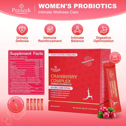 Women's Probiotics Enhanced Formula for the Genital, Urinary and Digestive Systems, containing cranberry