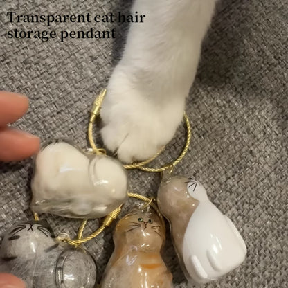 Pet Fur Memory Capsule Keychain Cat Fur Collection Capsule Dog Hair Collector Keychain -tss