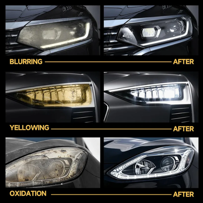 Car Headlight Restoration Kit 100ML Repair Liquid & 10ML Crystal Plating Agent for Oxidation Yellowing Scratch Repair Transparent Finish Best Christmas Gift-tss